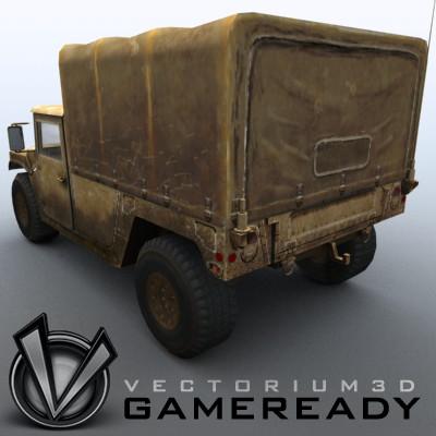 3D Model of Low poly model of HUMVEE with one 1024x1024 diffusion/opacity TGA texture - 3D Render 1